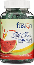 Watermelon Flavored Chewy Iron Supplement with Vitamin C, 60 Count Q847933