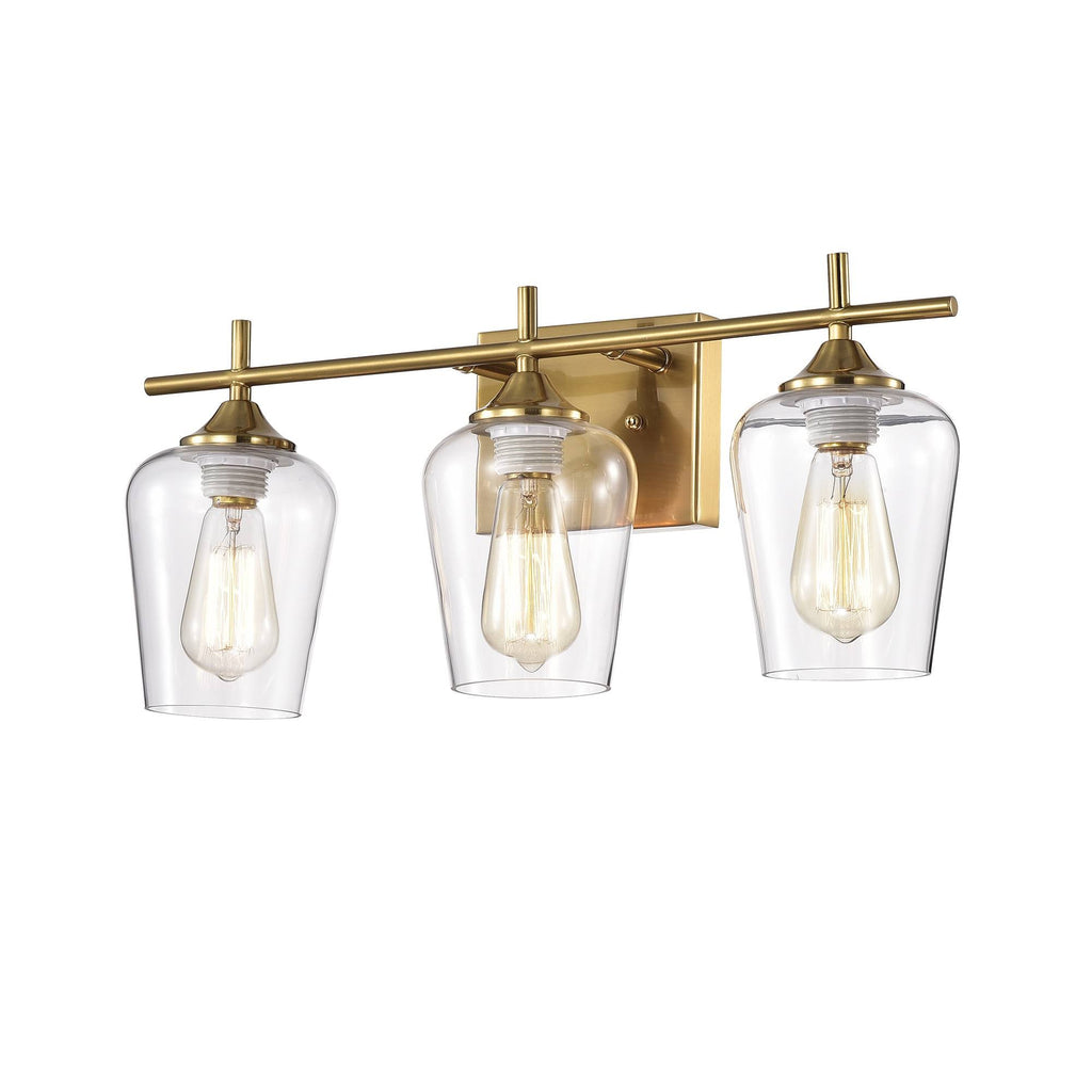 Polished Brass Wall Sconce with Glass Shades S595
