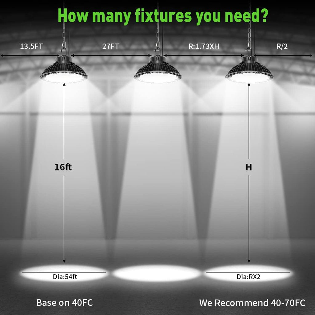 200W Dimmable LED High Bay Light, 28000LM, 100-277V, 5000-5500K, IP65 Waterproof R745368