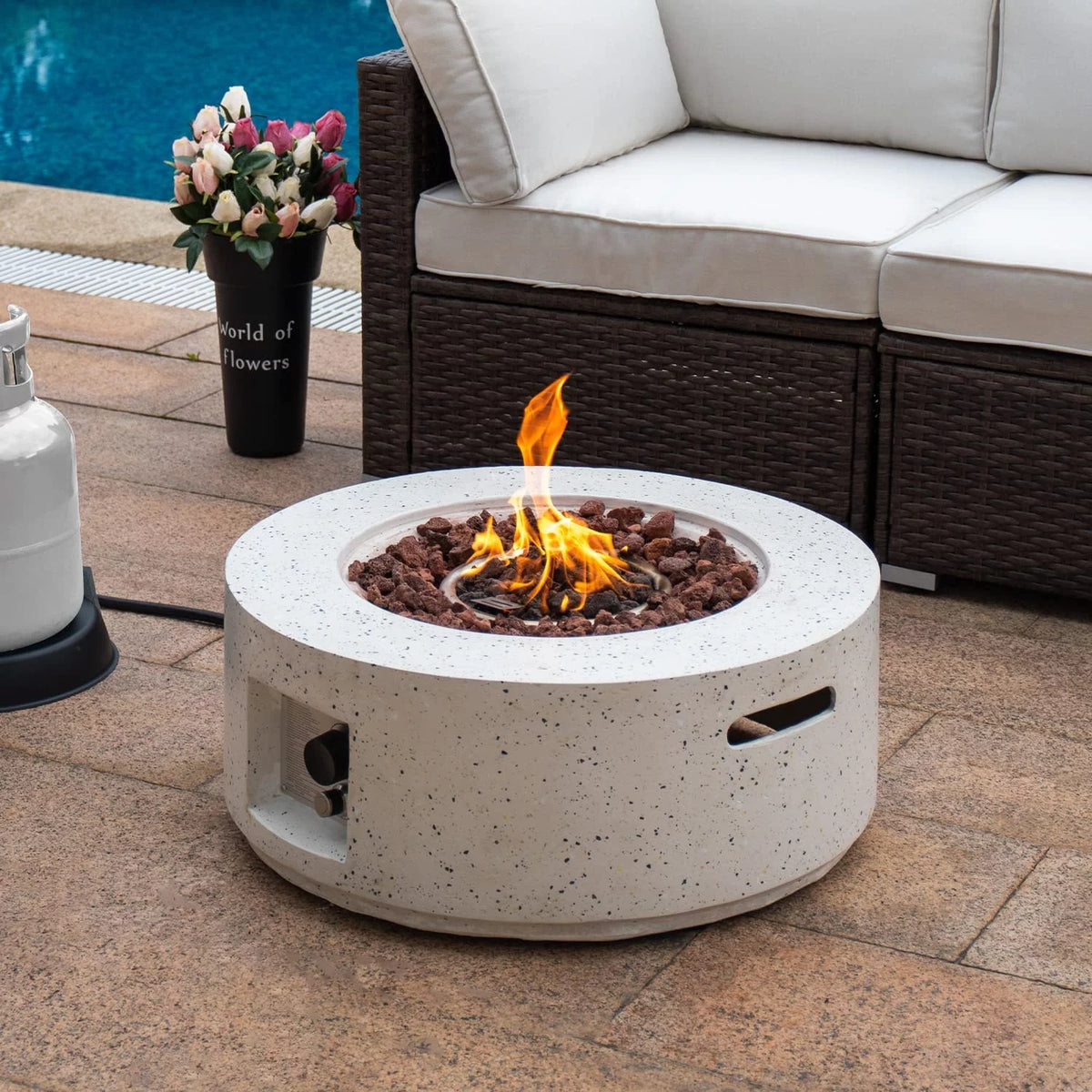 28-inch Round Propane Fire Pit Table B1971
