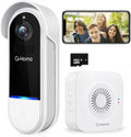 Wireless 1080P HD Wi-Fi Smart Doorbell Camera with Chime, IP65 Waterproof, Rechargeable Battery, Pack of 2 W278471