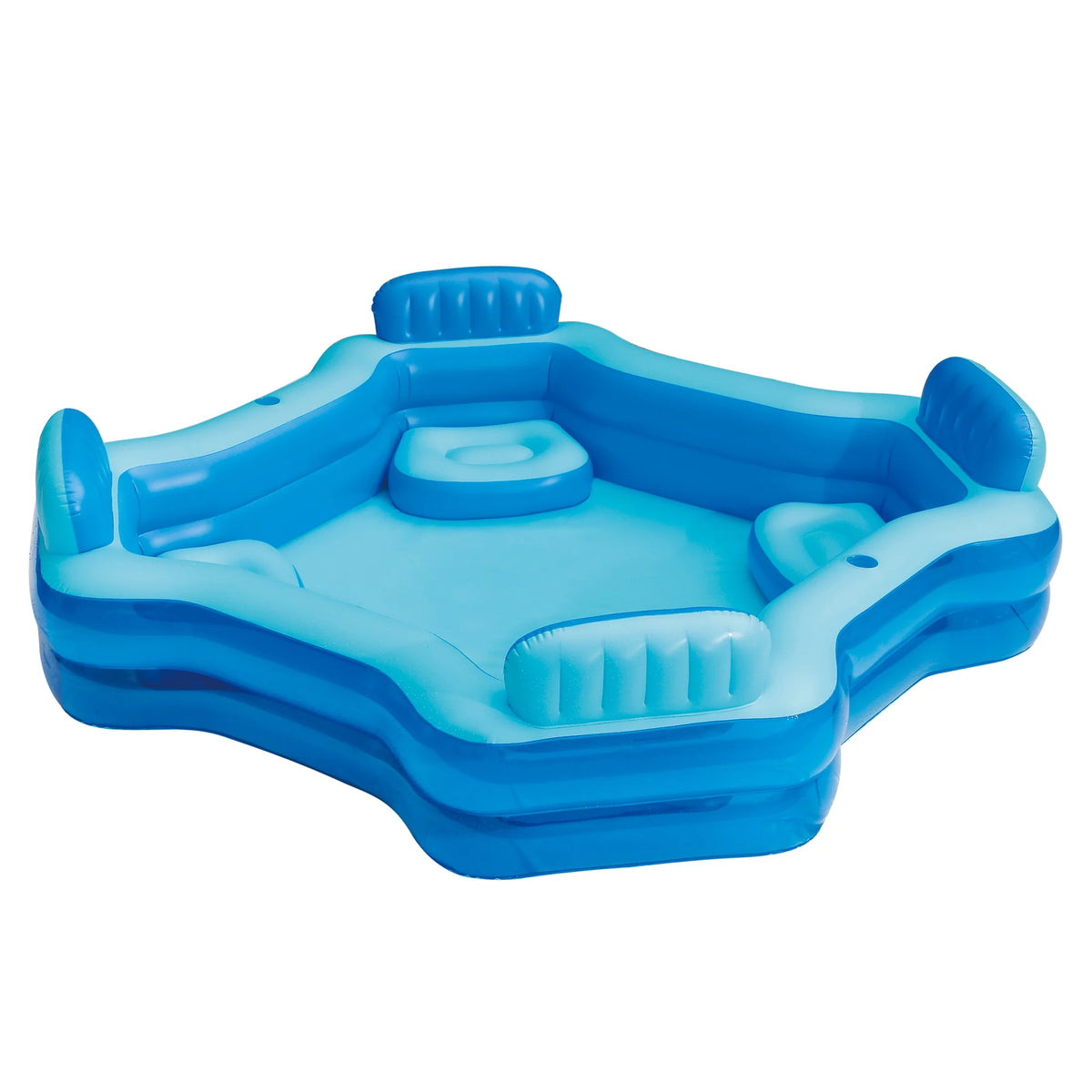 Blue Inflatable Family Swimming Pool 4 Seats Square V6998