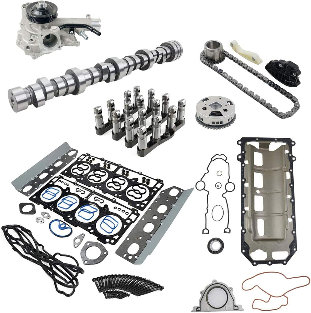 VVT Lifters Camshaft Kit Head Gasket Water Oil Pump Set for 2009-2015 Dodge Ram 1500 5.7L V8 HEMI U767441