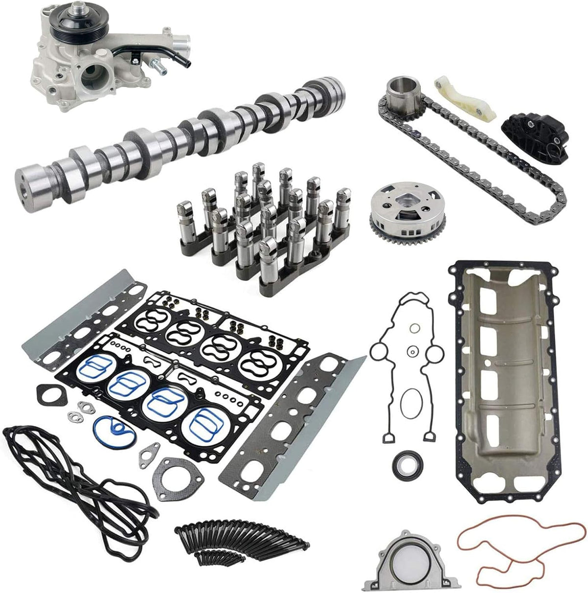 VVT Lifters Camshaft Kit Head Gasket Water Oil Pump Set for 2009-2015 Dodge Ram 1500 5.7L V8 HEMI U767441