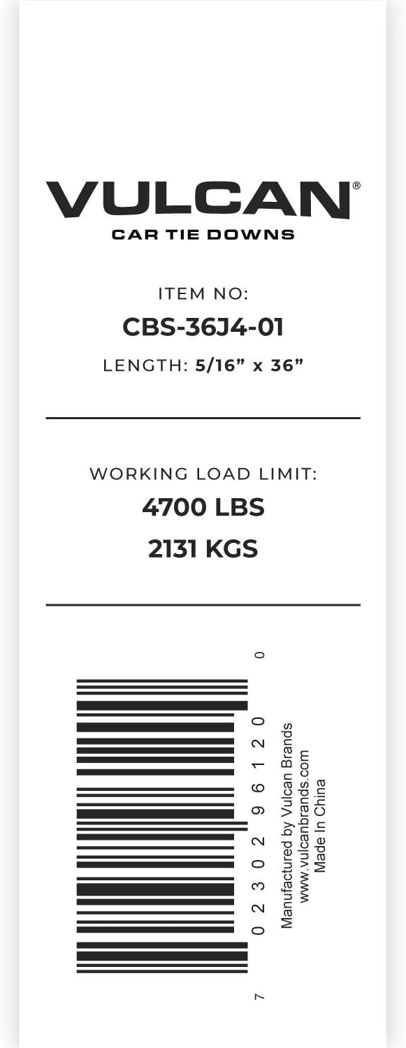 Towing Chain Bridle with Forged 4 Inch Mini J Hooks - Grade 70 Chain - 36 Inches Long - 4,700 Pound Safe Working Load V893