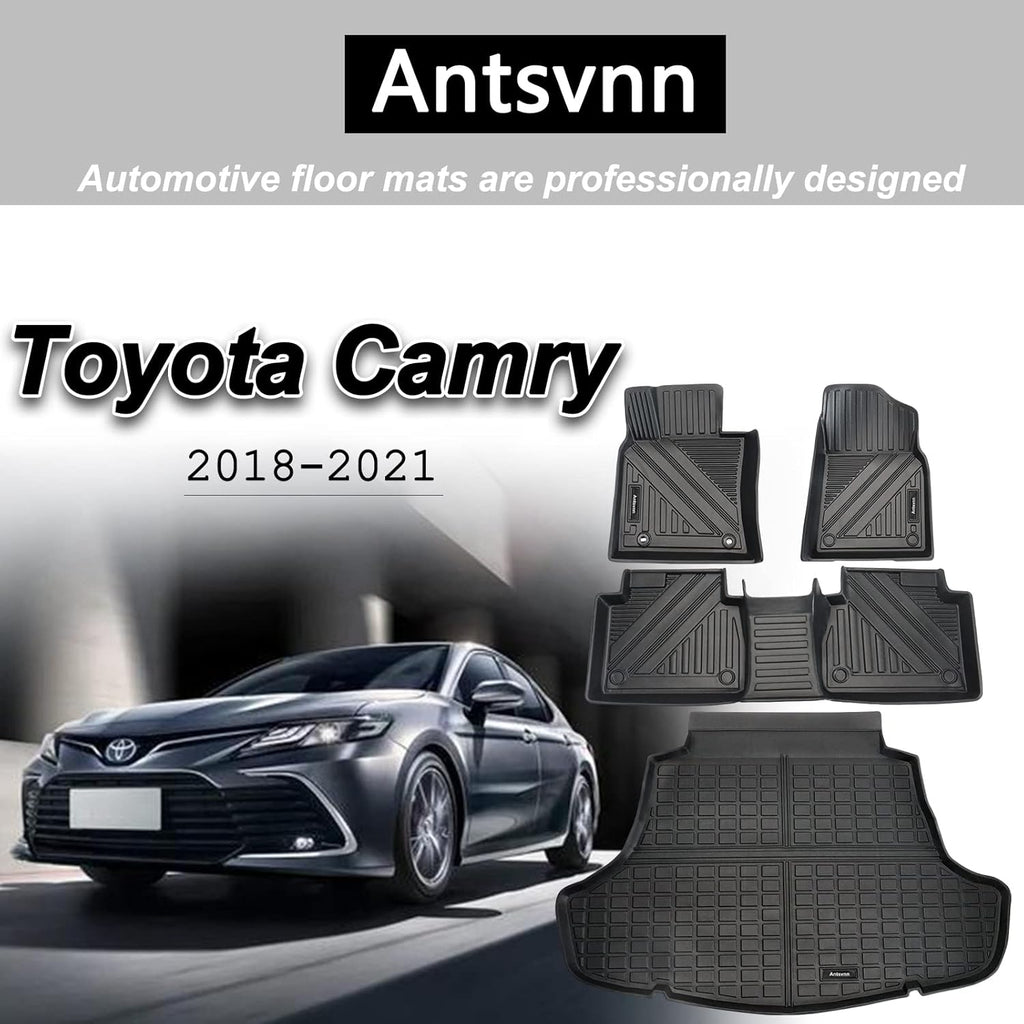 Black Rubber Floor Mats and Cargo Liner for Toyota Camry A3965