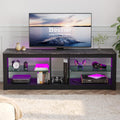 Rustic Brown 42 Inch TV Stand with Glass Shelf B933002