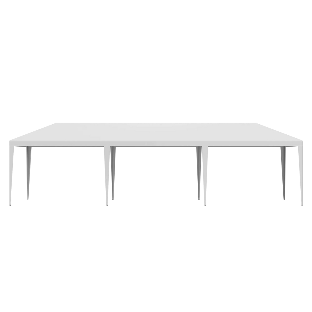 10'x 30' White Gazebo Canopy with 6 Windows & 2 Sidewalls R937094