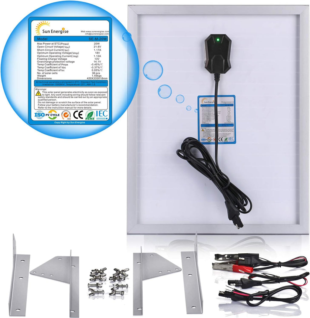 12V 20W Solar Battery Charger with MPPT Charge Controller J639