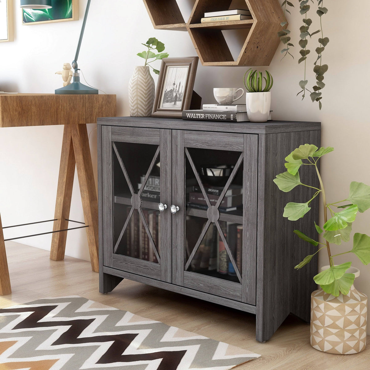 White Oak Accent Cabinet with 1-Shelf G978