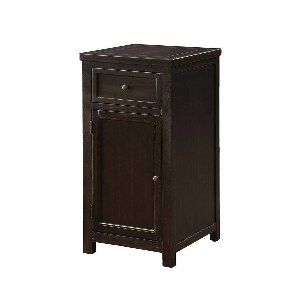1-Drawer Wood Side Table in Antique Black L750449