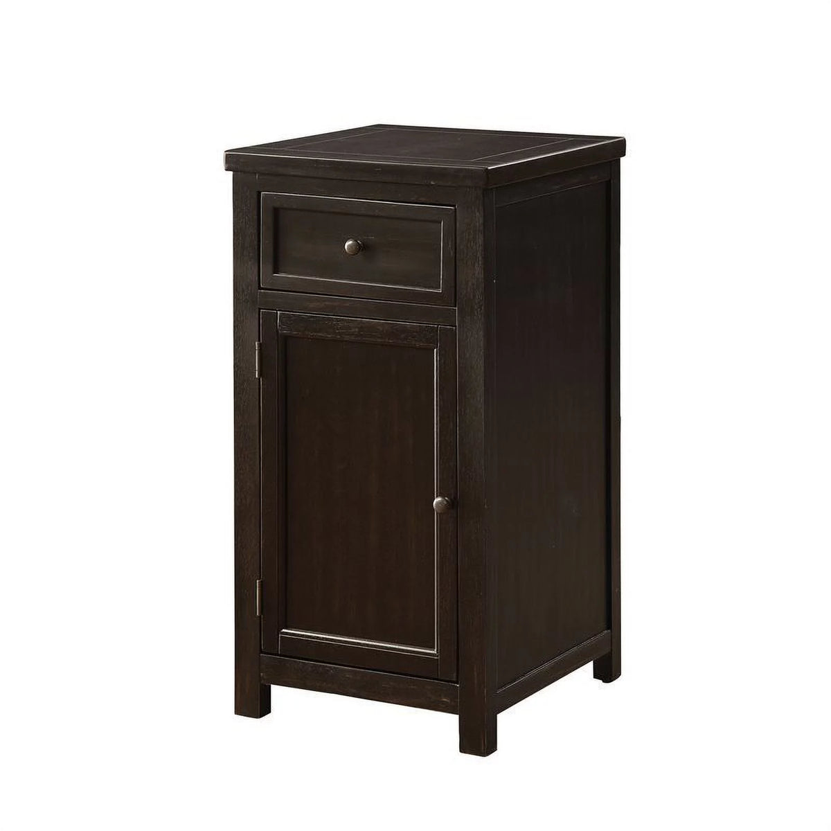 1-Drawer Wood Side Table in Antique Black L750449