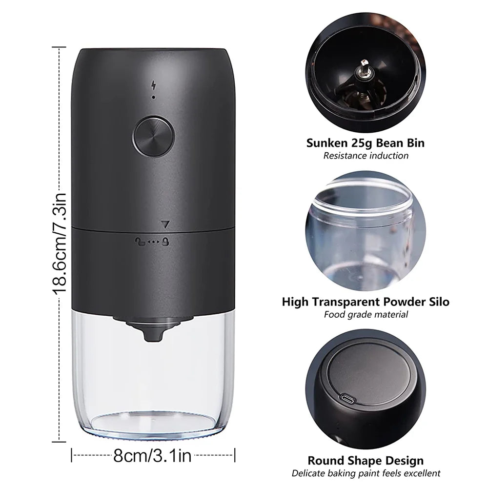 Electric Portable Coffee Grinder Ceramic Grinding Core USB Charging Y557827