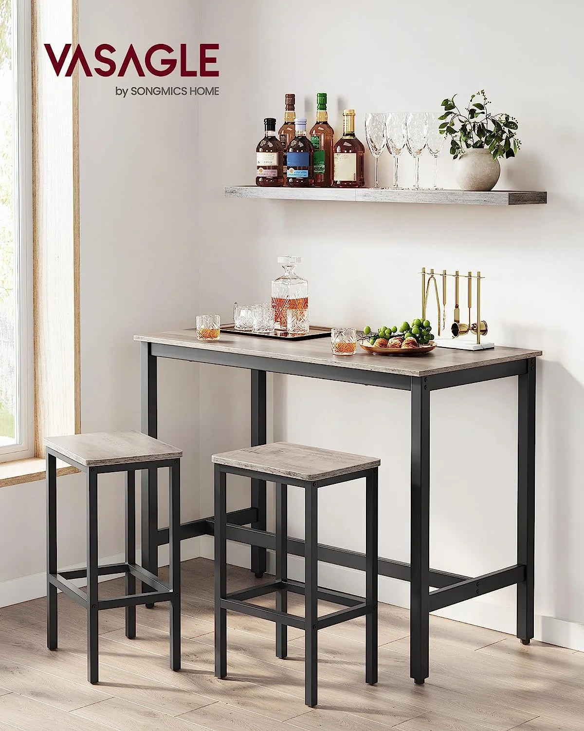 Bar Table Set with 2 Bar Stools Z518622