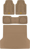 3-Piece Deep Dish Rubber Car Floor Mats with Trunk Cargo Liner R90268