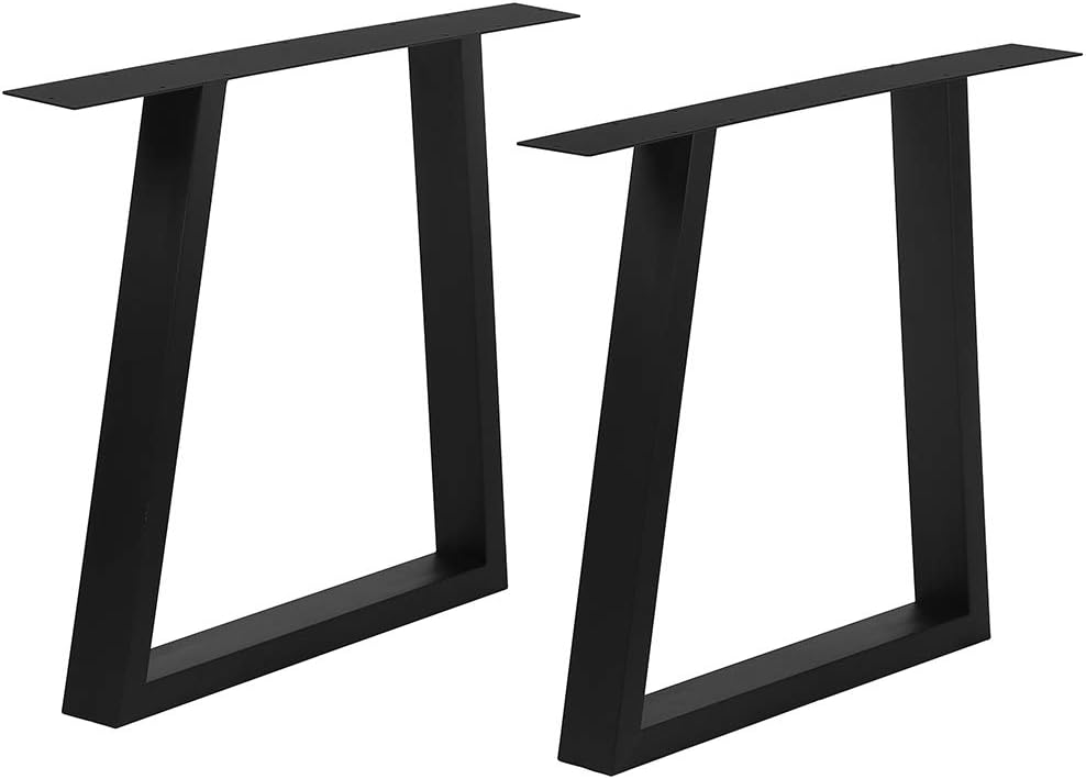 2 PCS Black Cast Iron Square Tube Table Legs D95800