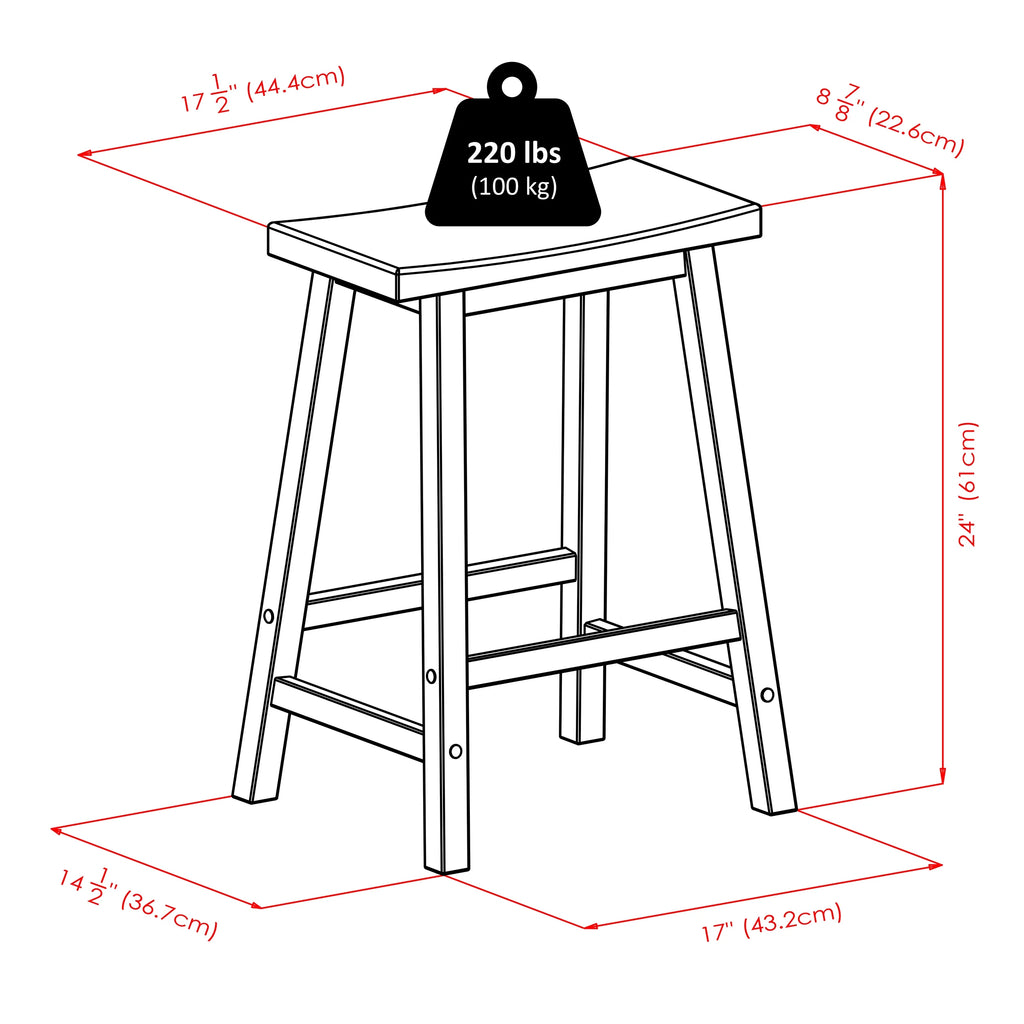 Black 24" Counter Stool P4713