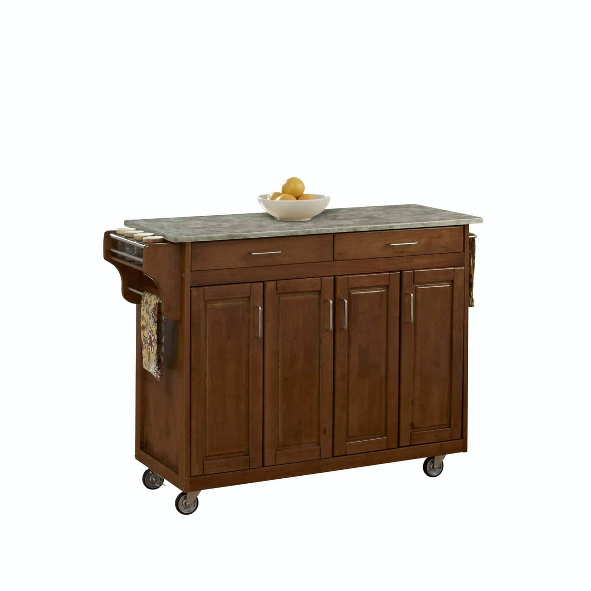 Oak Create-a-Cart with Concrete Top J52722