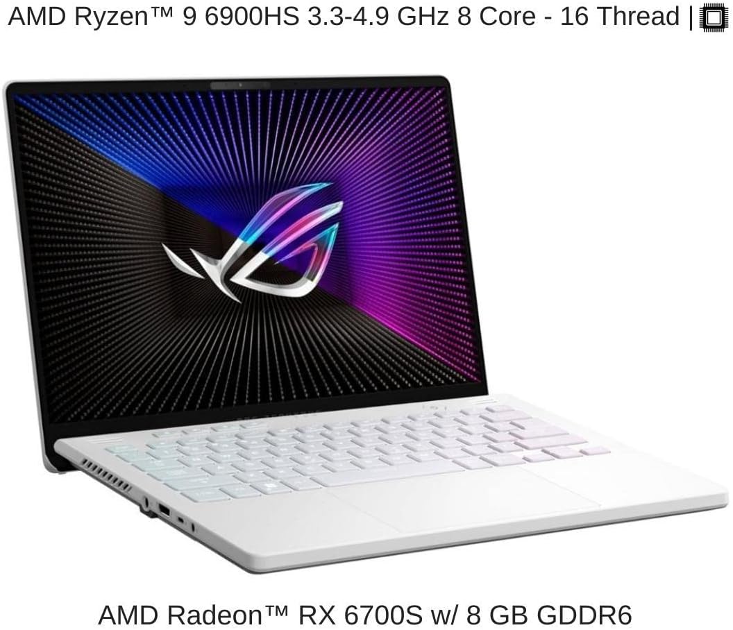 14" QHD Gaming Laptop, AMD Ryzen 9, 32GB DDR4, 2TB SSD, Windows 11 Home, White D61006