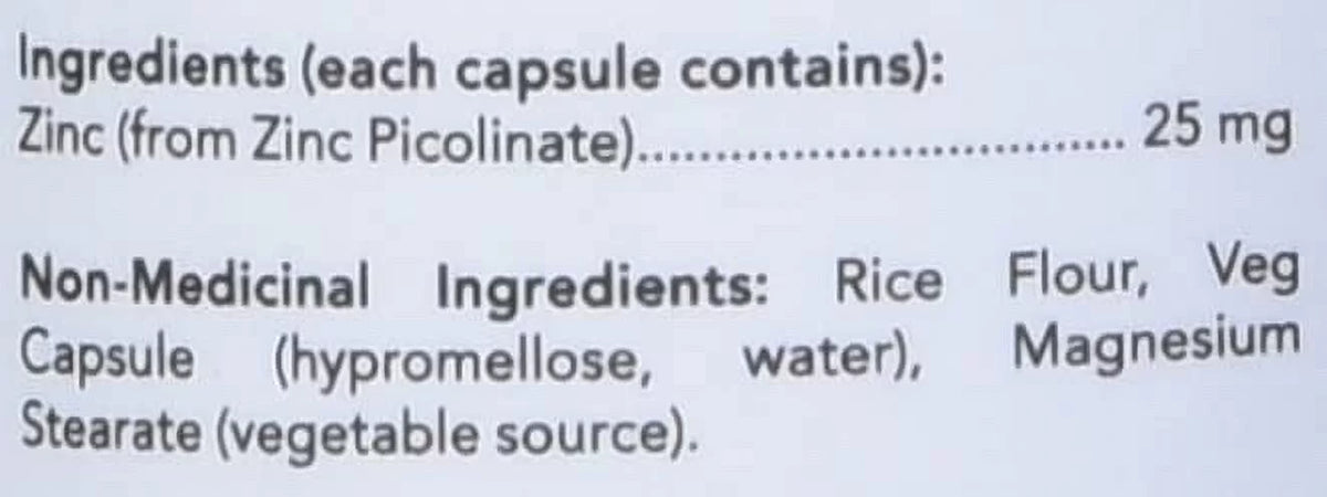 Zinc Picolinate 25mg X223584
