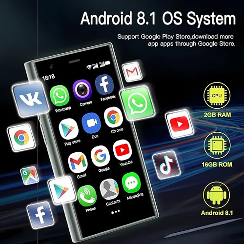 Mini Smartphone Android 3.0 inches Touch Screen 2gb ram 16gb ram Black A386944