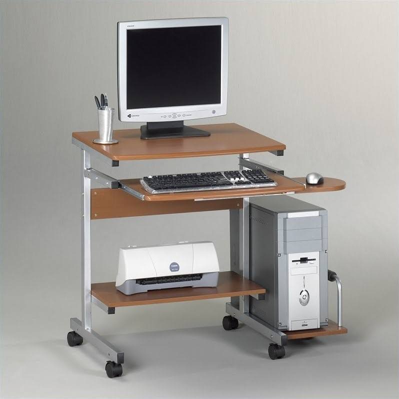 Mobile Wood Computer Cart U5733
