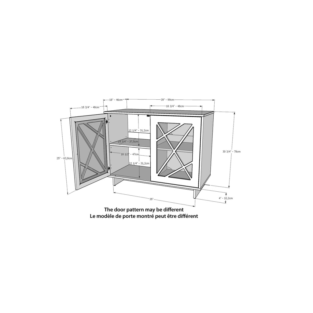 Black 2-Door Storage Cabinet F372
