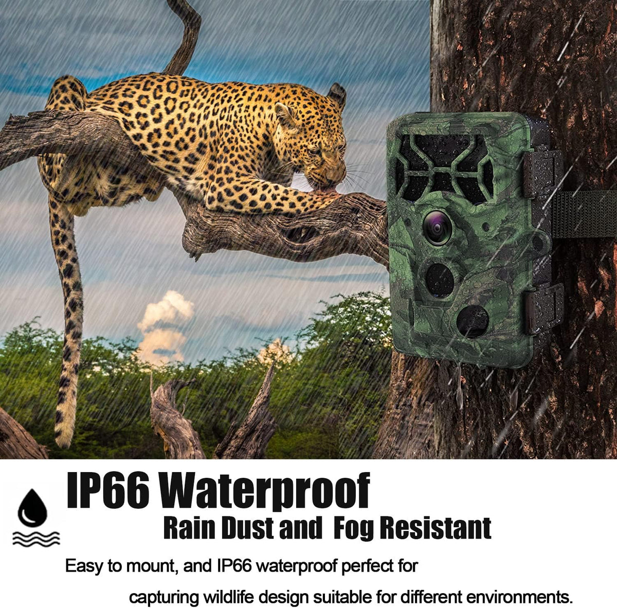 32MP 4K Night Vision Trail Camera with 32G Card & 8AA Batteries A55565