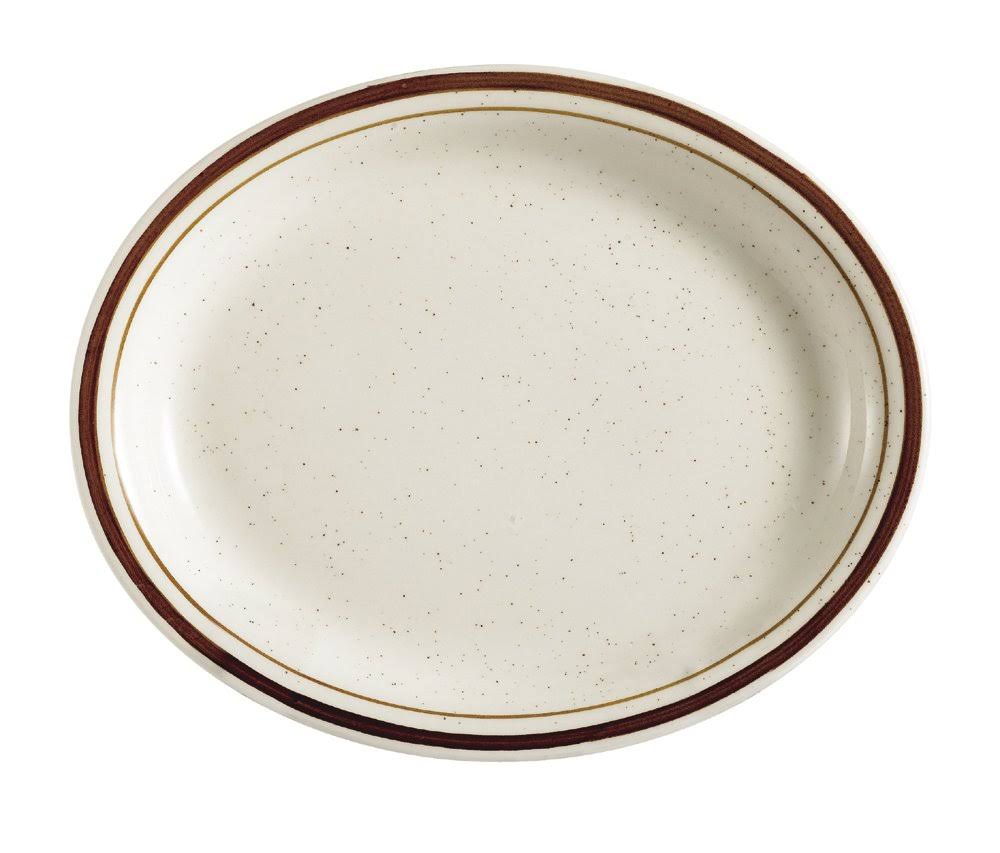 Brown Speckled Stoneware Oval Platter, Box of 24 X46411
