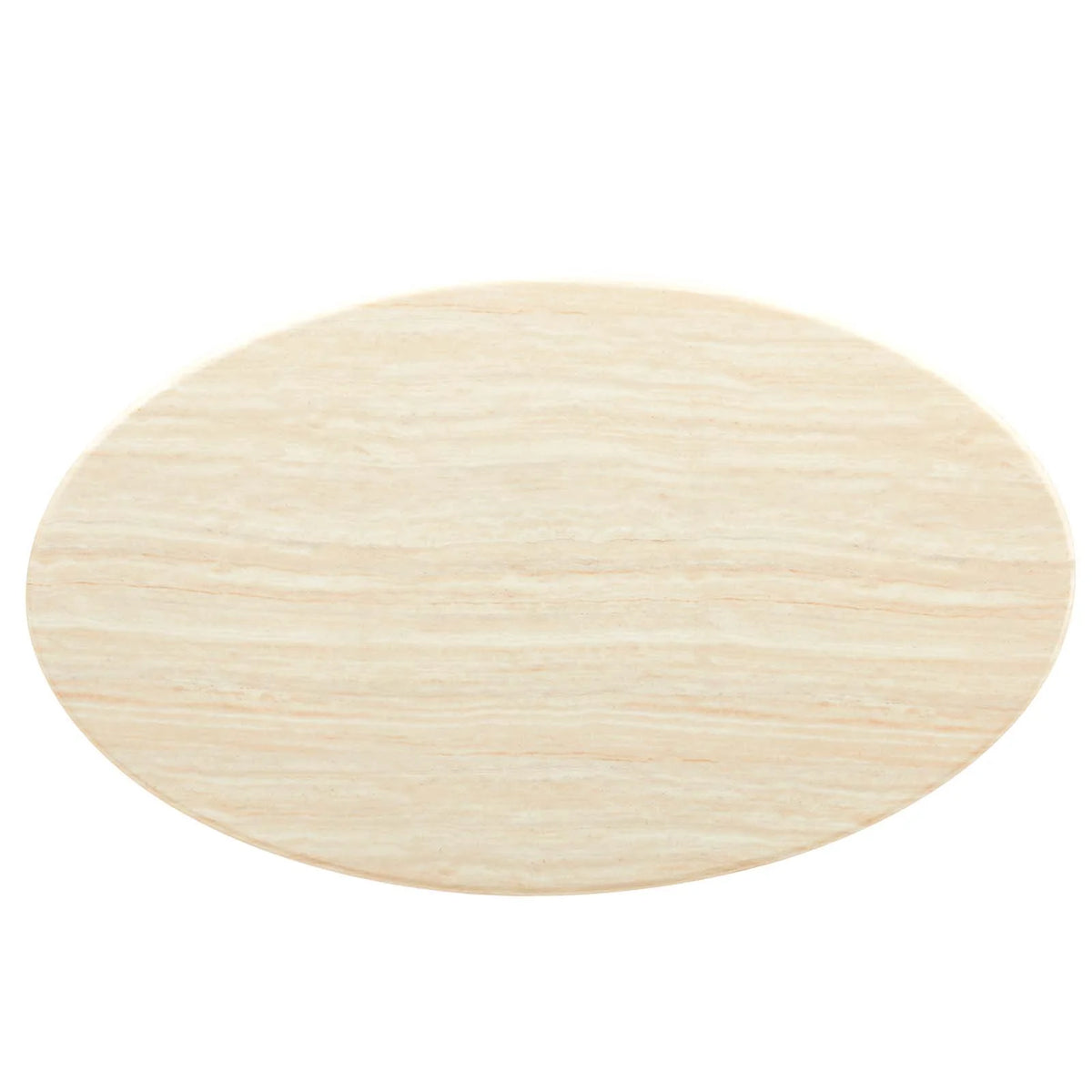 White Oval Artificial Travertine Dining Table Z665967