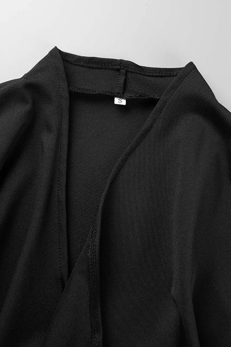 Casual Solid Patchwork Turndown Collar Outerwear Q533