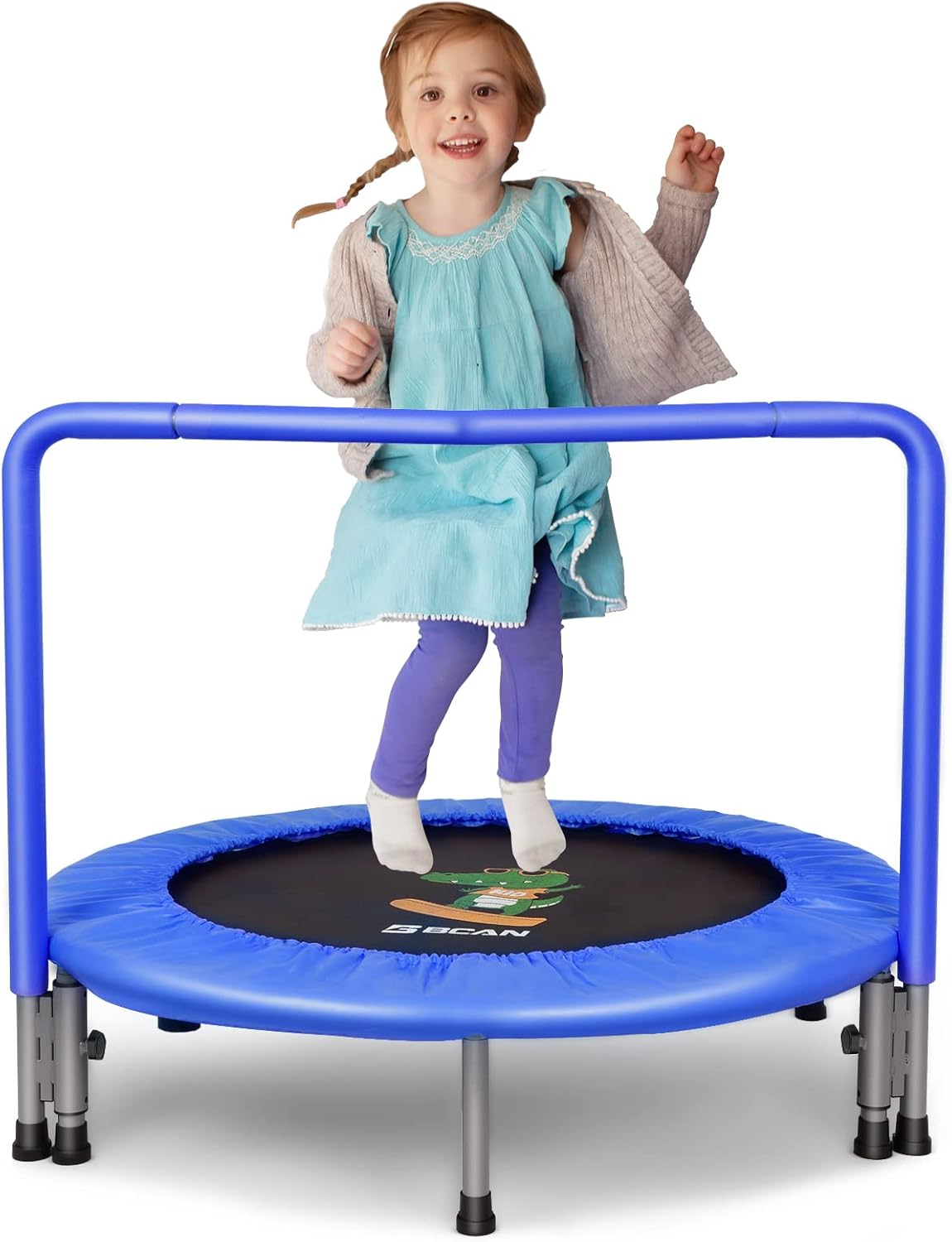 36'' Mini Folding Toddler Trampoline with Handle and Safety Padded Cover N57788