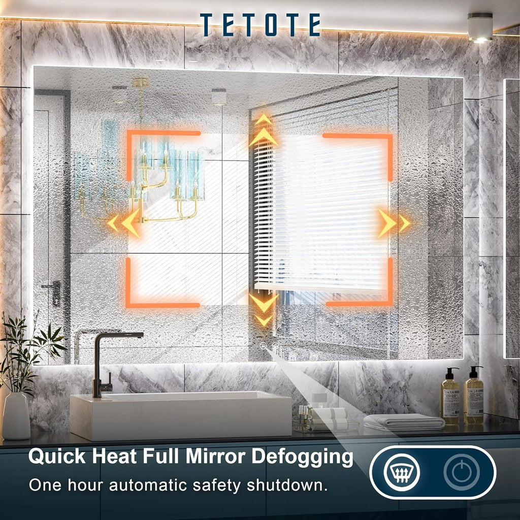 55 x 36 Inch LED Bathroom Backlit Anti Fog Dimmable Vanity Mirror M648017