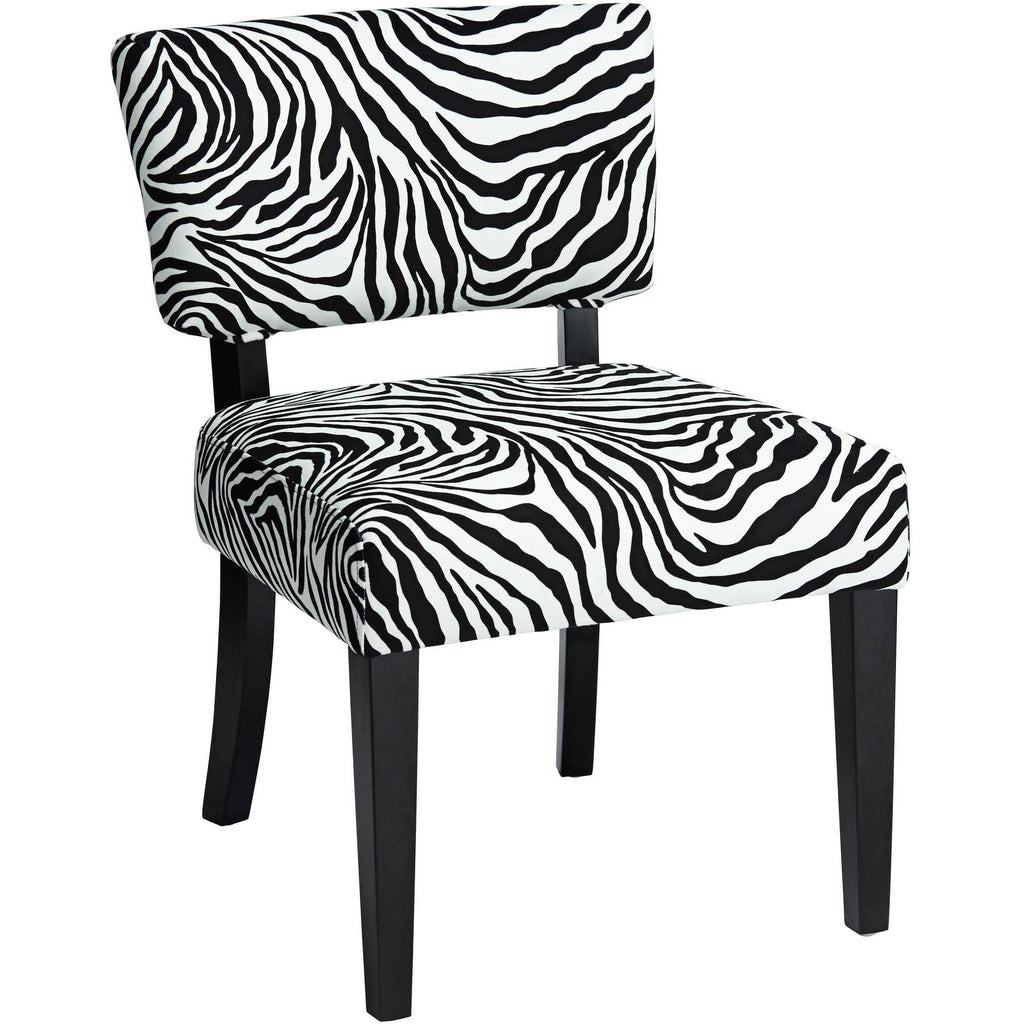 Zambia Zebra Print Accent Chair with Velvet Fabric P7209