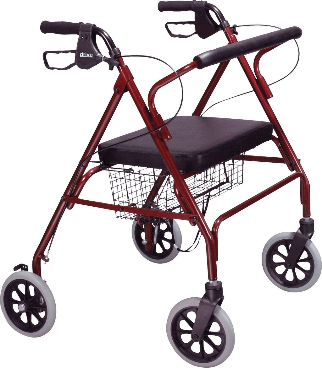 Heavy Duty Bariatric Rollator with Large Seat Red U68332