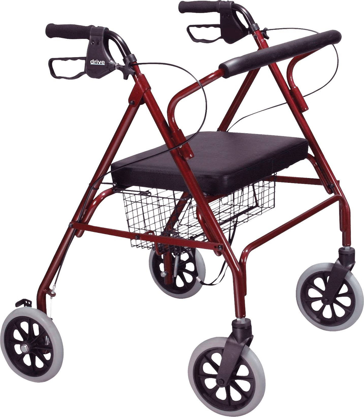 Heavy Duty Bariatric Rollator with Large Seat Red U68332