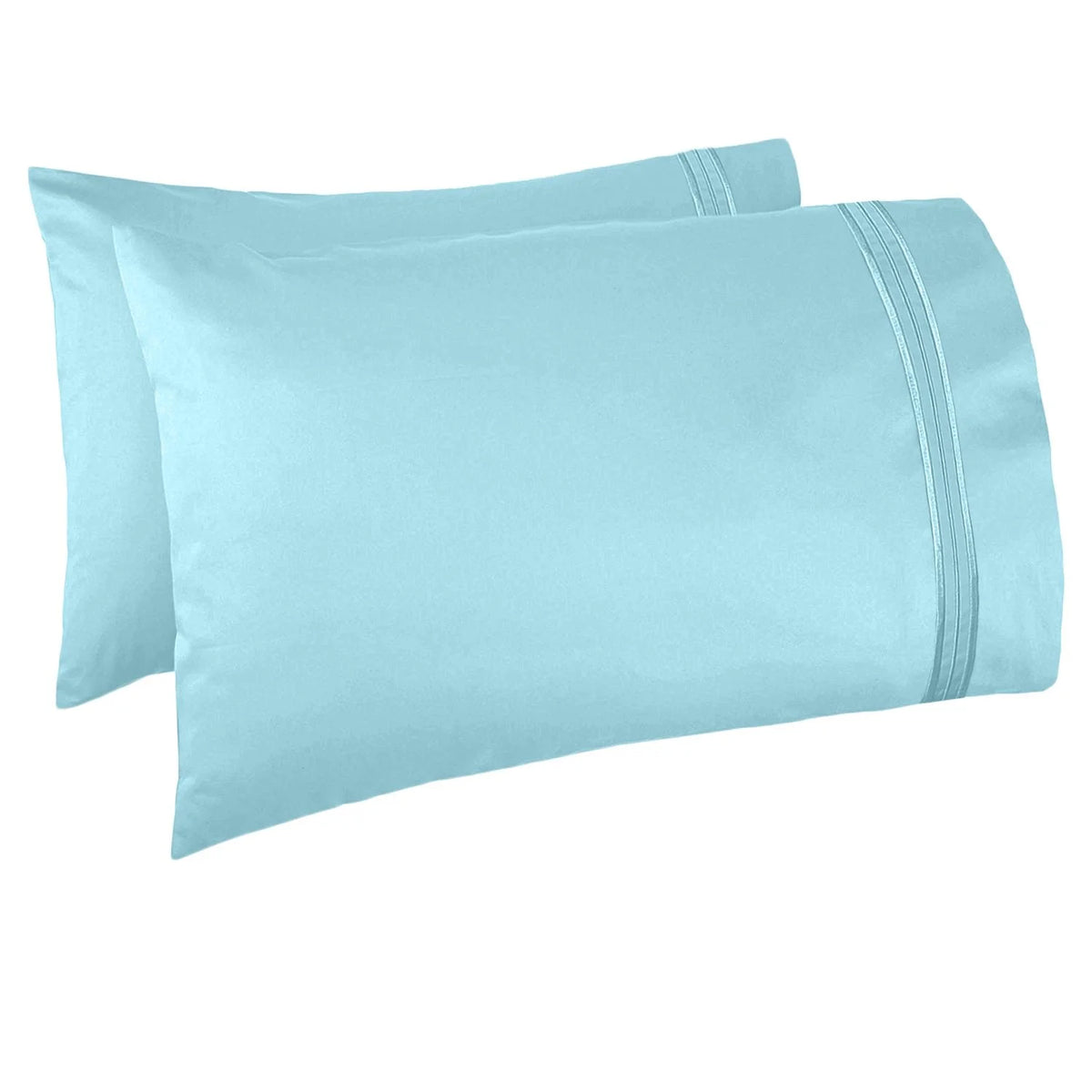 6 Piece Full Microfiber Bed Sheet Set with Extra Pillowcases, Deep Pockets Fitted Sheet, Aqua Light Blue O910732