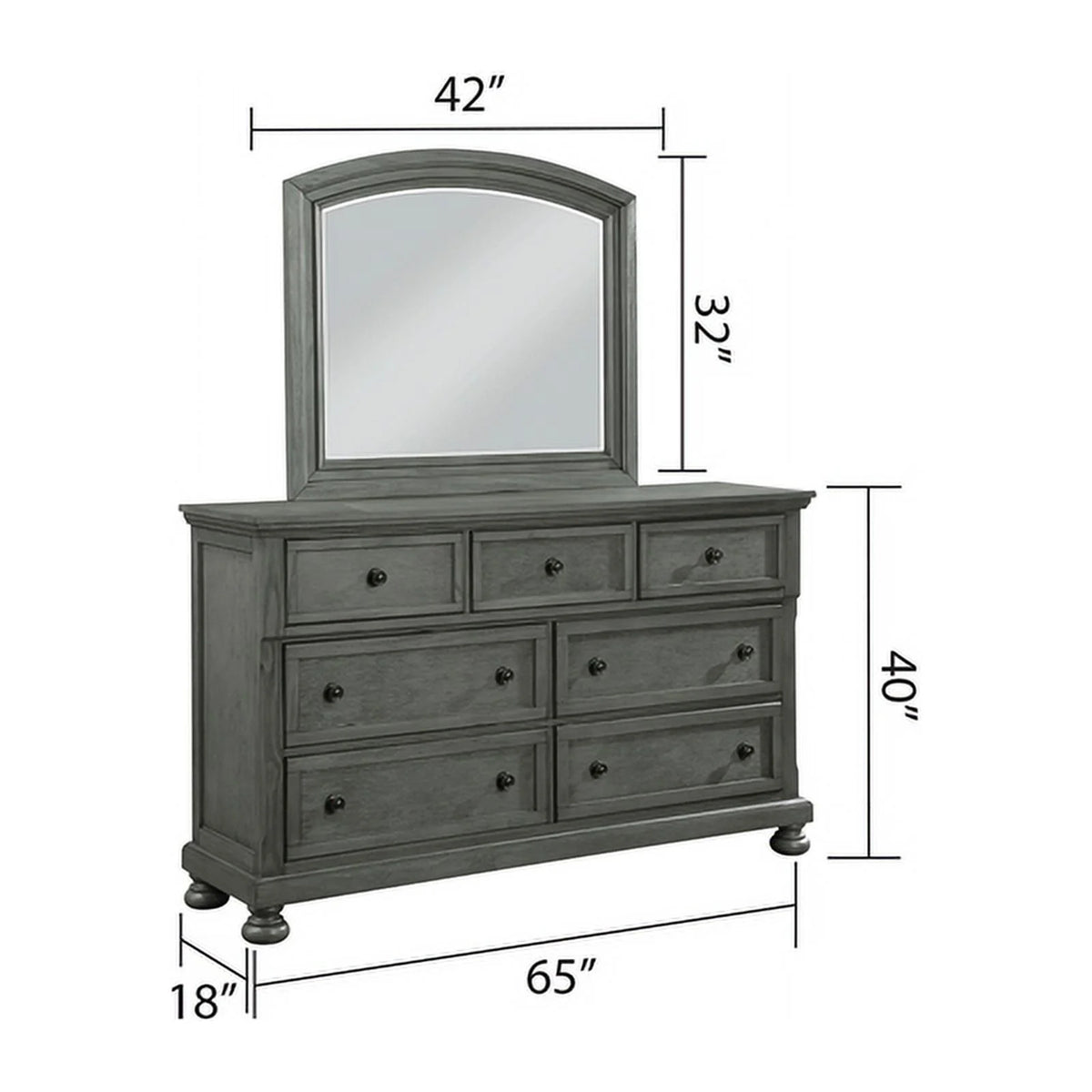 5PC King Bedroom Set with Wood & Rustic Gray Finish G8177