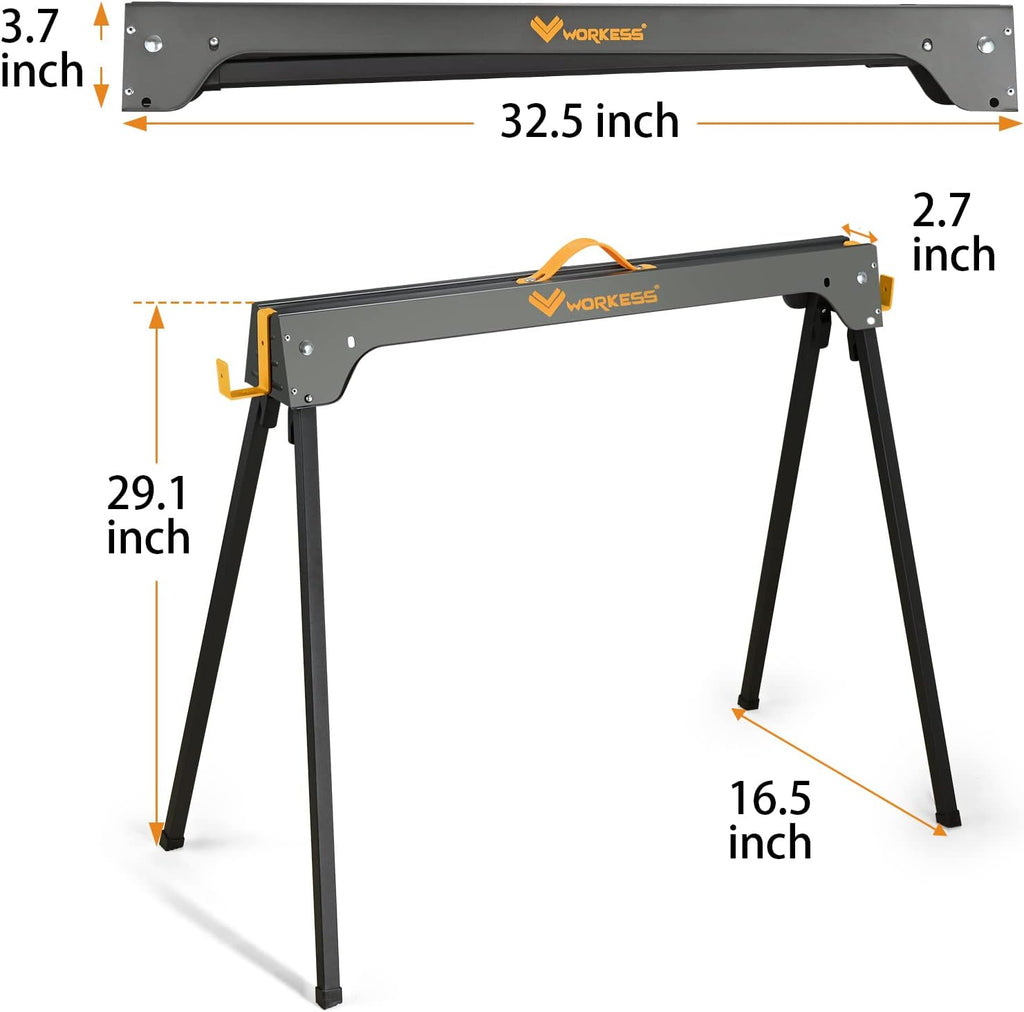 Sawhorse 2 Pack Portable Folding Heavy Duty 1100 LBS Weight Capacity G572