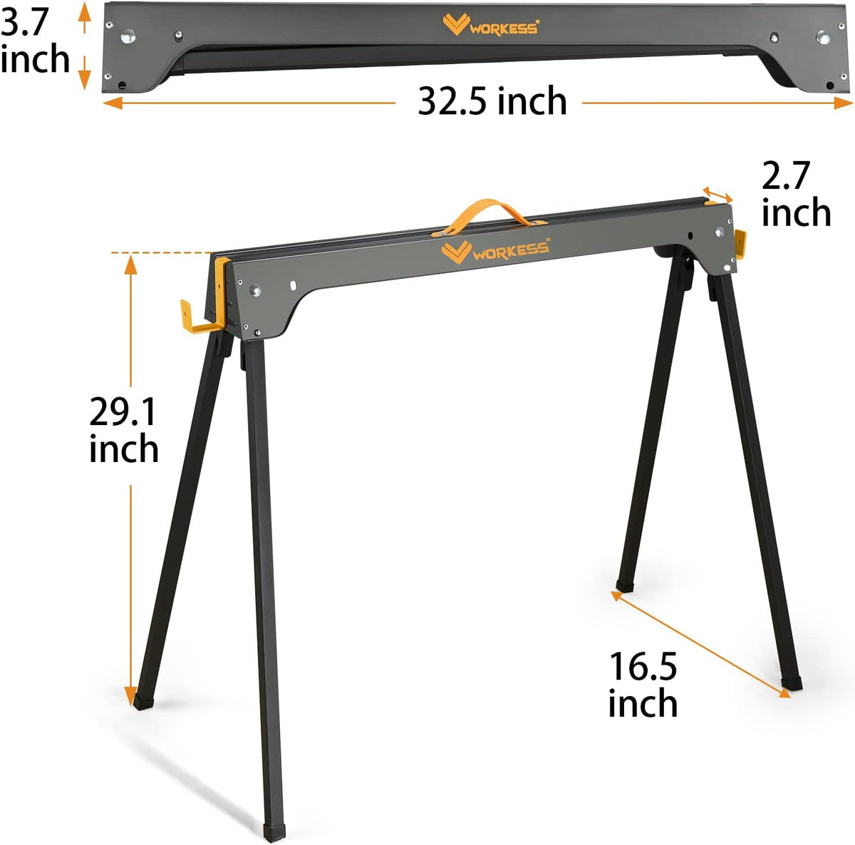 Sawhorse 2 Pack Portable Folding Heavy Duty 1100 LBS Weight Capacity G572