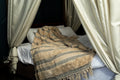 Hand Woven Off White Throw Blanket 50x70 Inches U425314