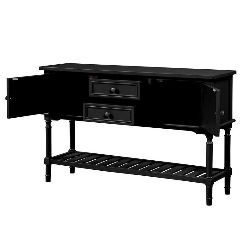 Modern Console Table with 2 Drawers, 2 Cabinets and 1 Shelf - Red H74906