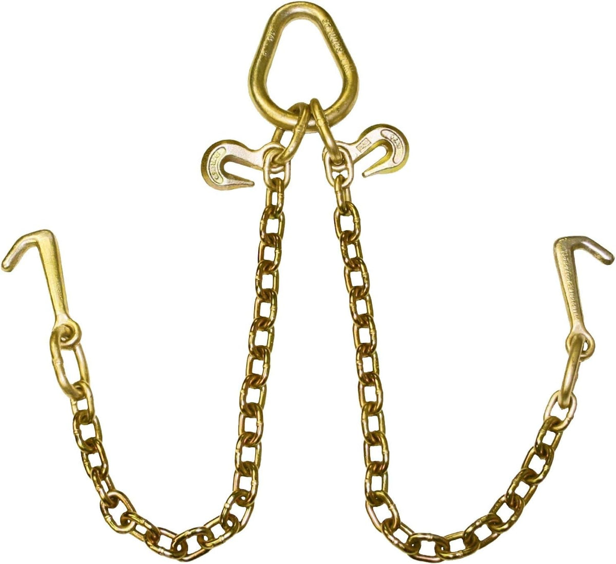 Towing Chain Bridle with Forged 4 Inch Mini J Hooks - Grade 70 Chain - 36 Inches Long - 4,700 Pound Safe Working Load V893