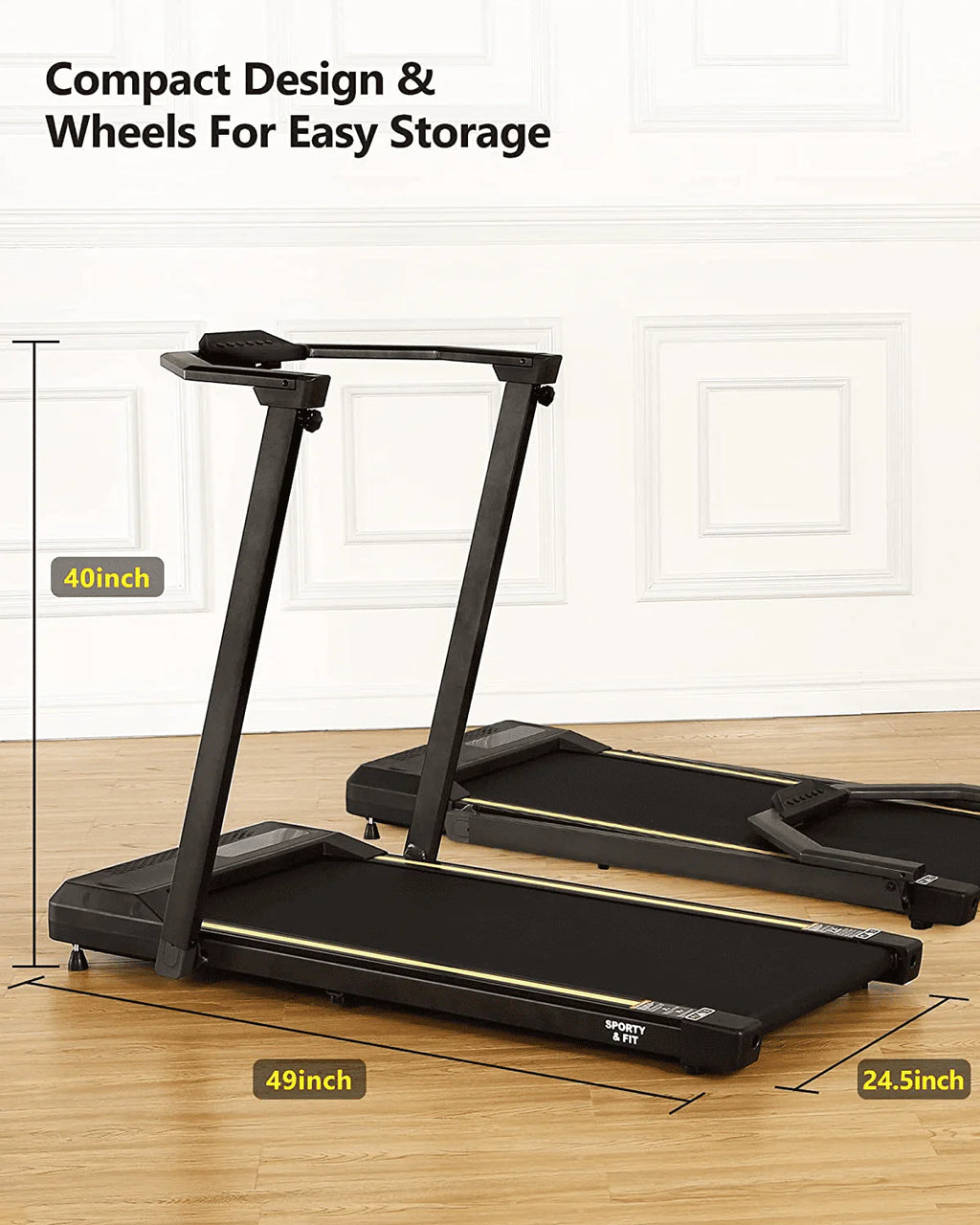 2.25HP Folding Treadmill with Remote Control U578076