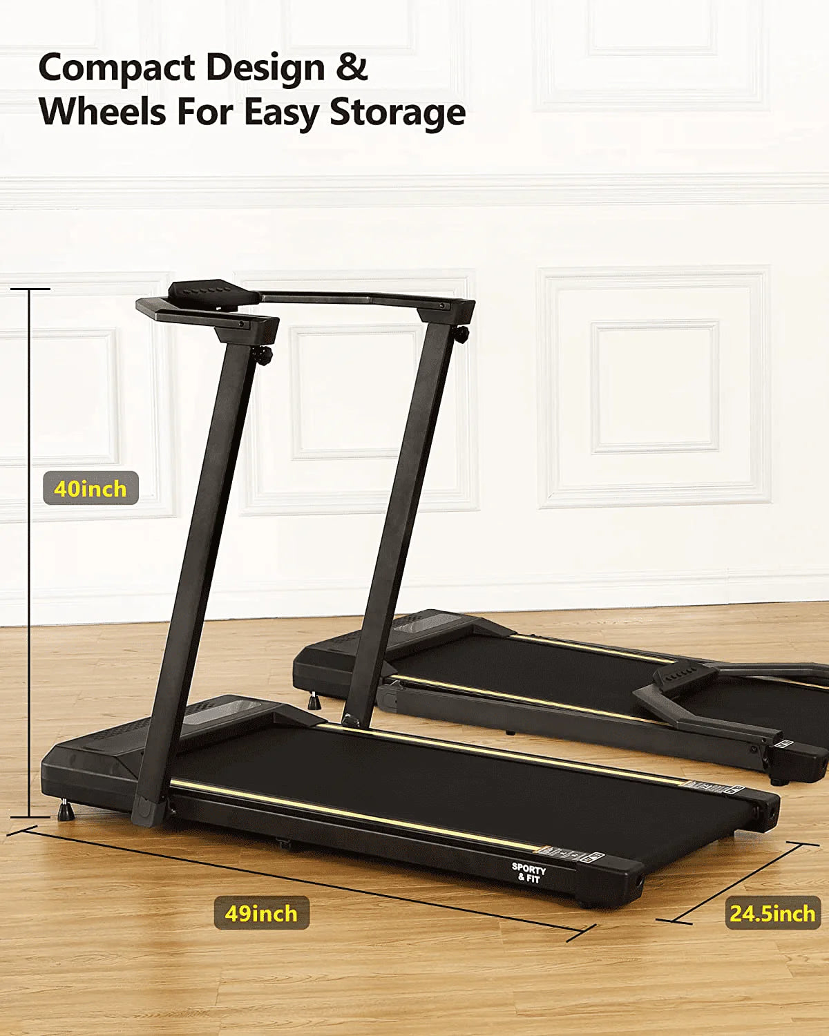 2.25HP Folding Treadmill with Remote Control U578076
