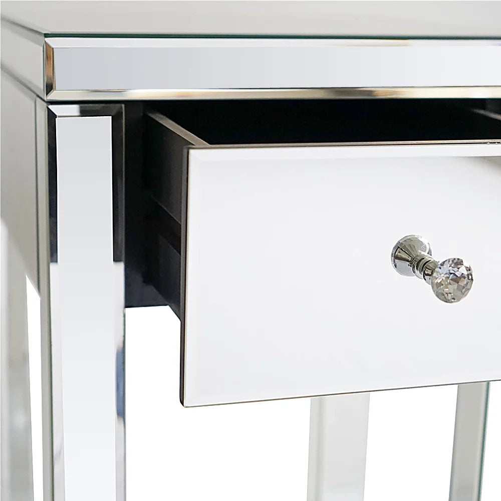 Mirrored End Table with Drawer A545