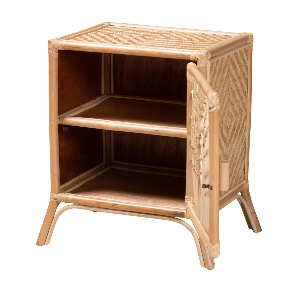 Natural Brown Rattan Nightstand C4021