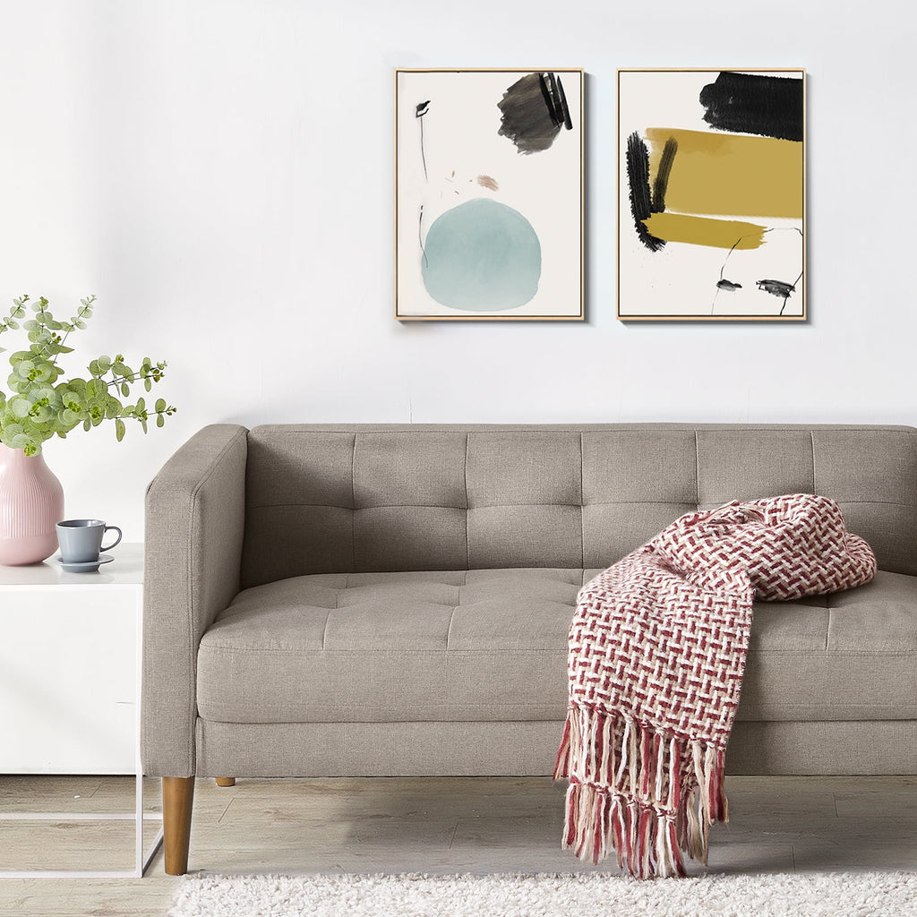 Oatmeal Grey 2-Seater Loveseat I473267