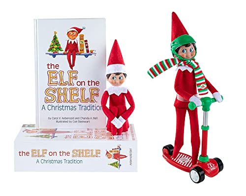 Box Set with Scout Elf Boy (Blue Eyed) and Stand-N-Scoot Elves at Play Accessory (Multi-Item Bundle) L1835