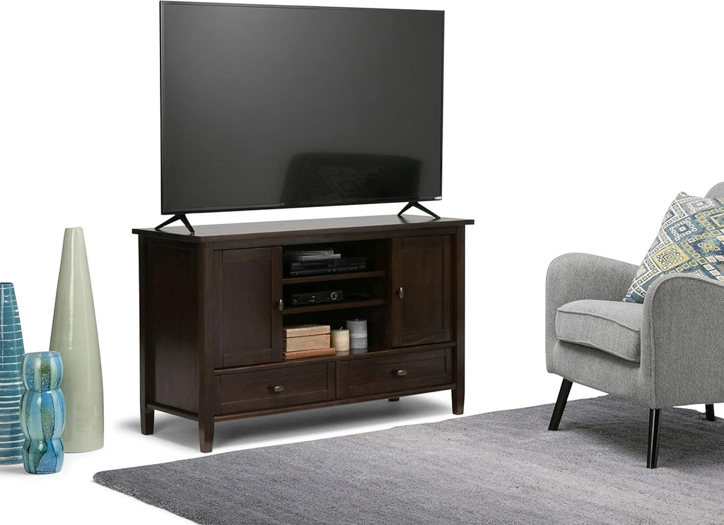 Black 47 inch Wide Solid Wood TV Media Stand B513930